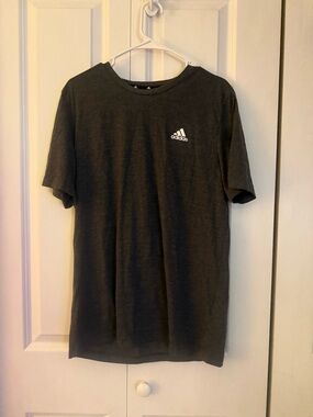 adidas Charcoal Gray Performance Crewneck Tee